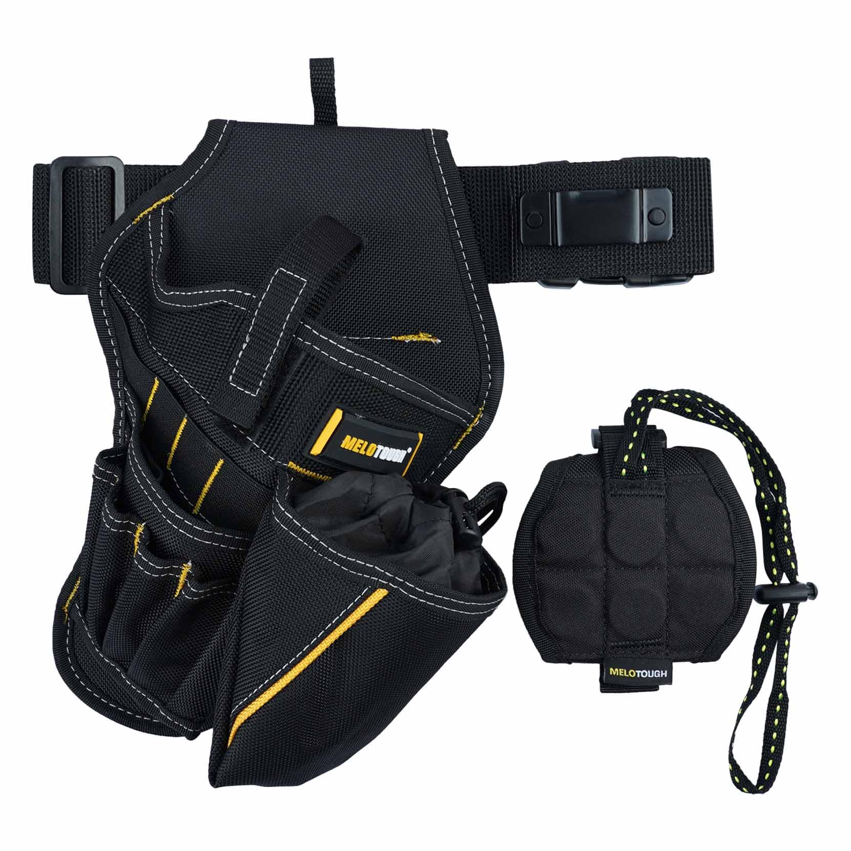 MELOTOUGH Impacto Broca Coldre Combo, Pulseira Magnética, Cinto de Ferramentas, Broca Titular com Bit Pouch, Destro, 3 em 1