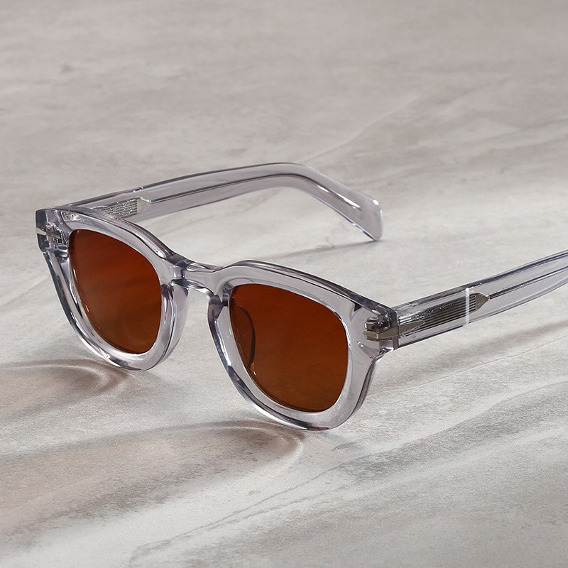 Moda placa gruesa acetato Lunette De Soleil Homme marco cuadrado Retro personalidad gafas De sol polarizadas gafas De sol Mujer 2025