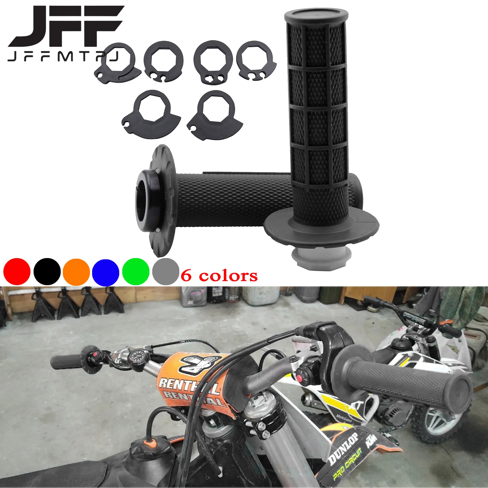 Poignées universelles 7/8'' 22mm pour moto tout-terrain, motocross, moto, guidon en caoutchouc pour KTM, YAMAHA, Kawasaki, Suzuki, Honda
