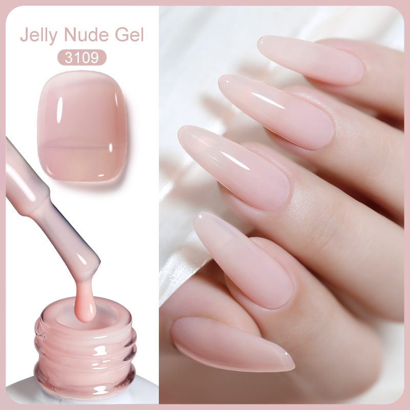 Clou Beaute Jelly สี UV เจลเล็บฤดูร้อนสีชมพู Nude เจลเล็บสายรุ้งเล็บอุปกรณ์สําหรับมืออาชีพกึ่งถาวรเคลือบเงา