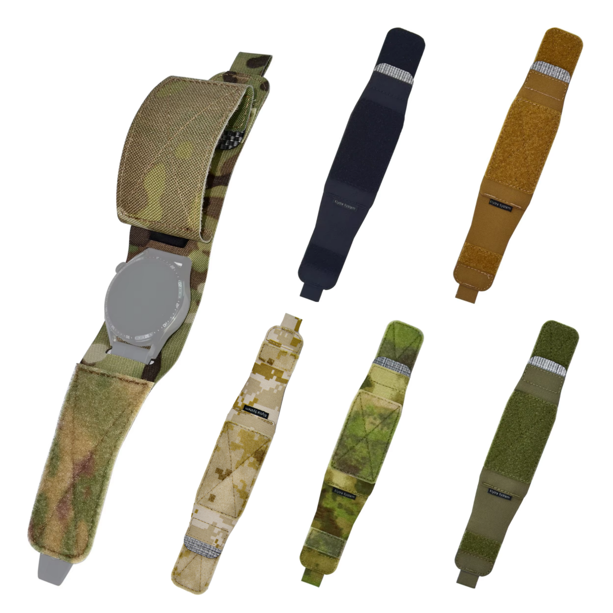 TACTICAL Uhrenarmband im Nylon-Stil mit Abdeckklappe, Smartwatch, kompatibel mit Herren und Damen, Outdoor-Jagduhrenarmbänder