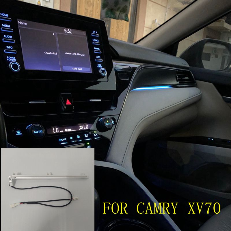L'automobile interna ha condotto l'atmosfera della Console centrale della luce decorativa blu chiaro per Toyota Camry 2018 2019 2020 2021
