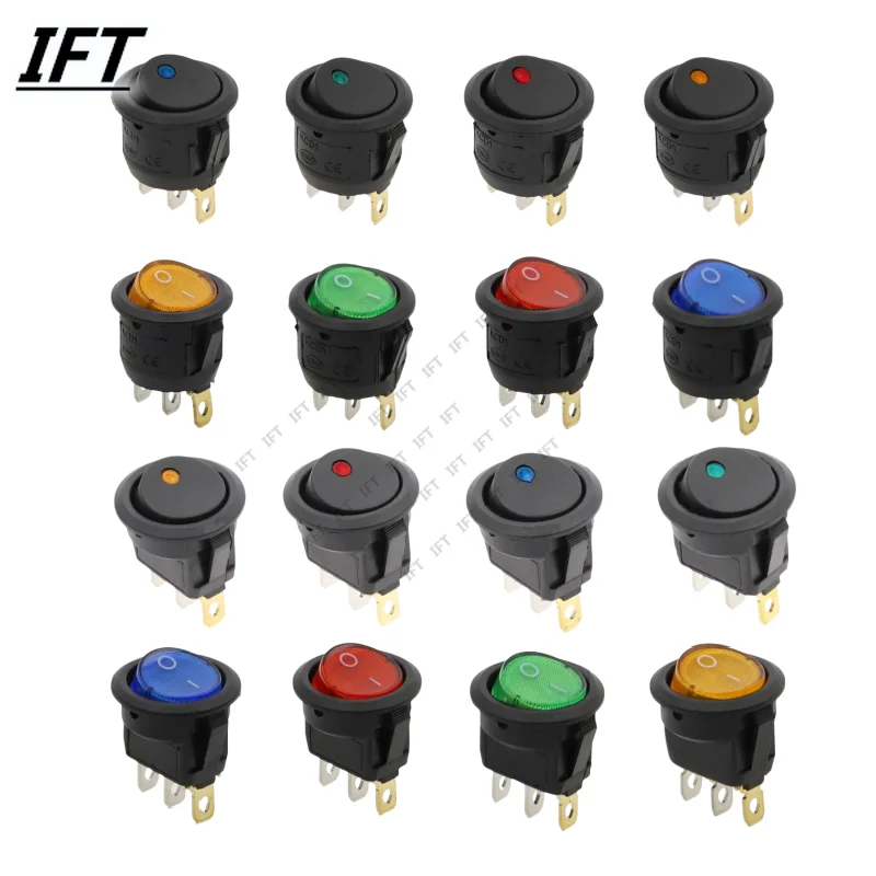 Joli à bascule rond 4.2 par LED pour voiture, tableau de bord Prada, tableau de bord, bateau, van, 5-12V, 220V, Snap250 V, 10A, 125V, interrupteur 2, 3, 4 broches, 20mm, marche, arrêt, 1 pièce