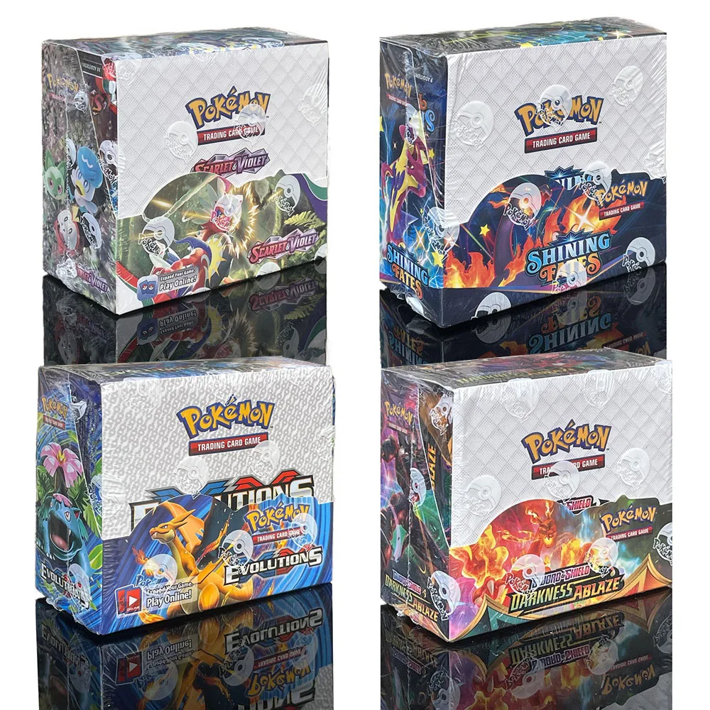 Pokemon TCG:Scarlet Фиолетовый Обсидиан Стеклянная коробка для усилителя пламени Английская карта покемона 36 упаковок 324/360 шт. Карты для сбора битв