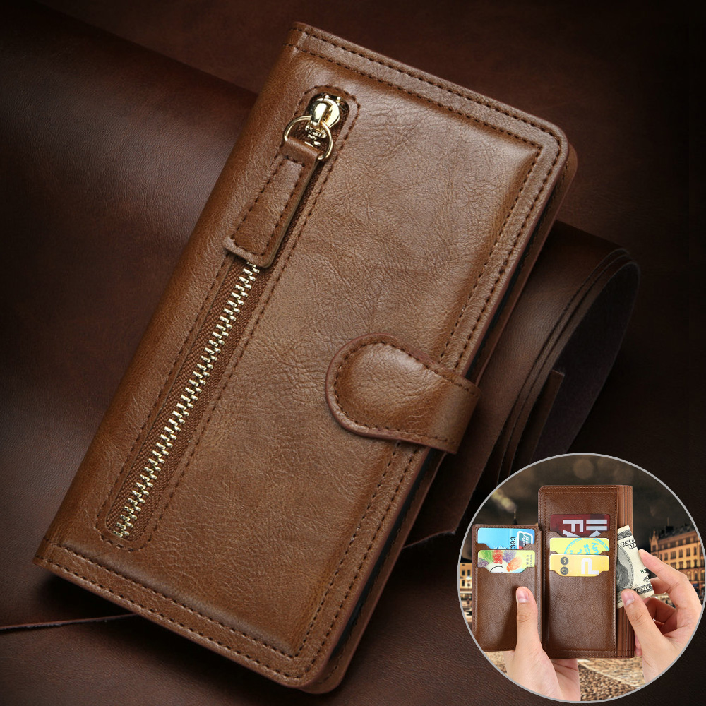 LUXE CASE voor Xiaomi Redmi Note 14 Pro Plus 13 12 11 10 9S 5G Portemonnee Cover 5-kaart Rits Boek Funda Note13 9s 10s 11s 12s 14s