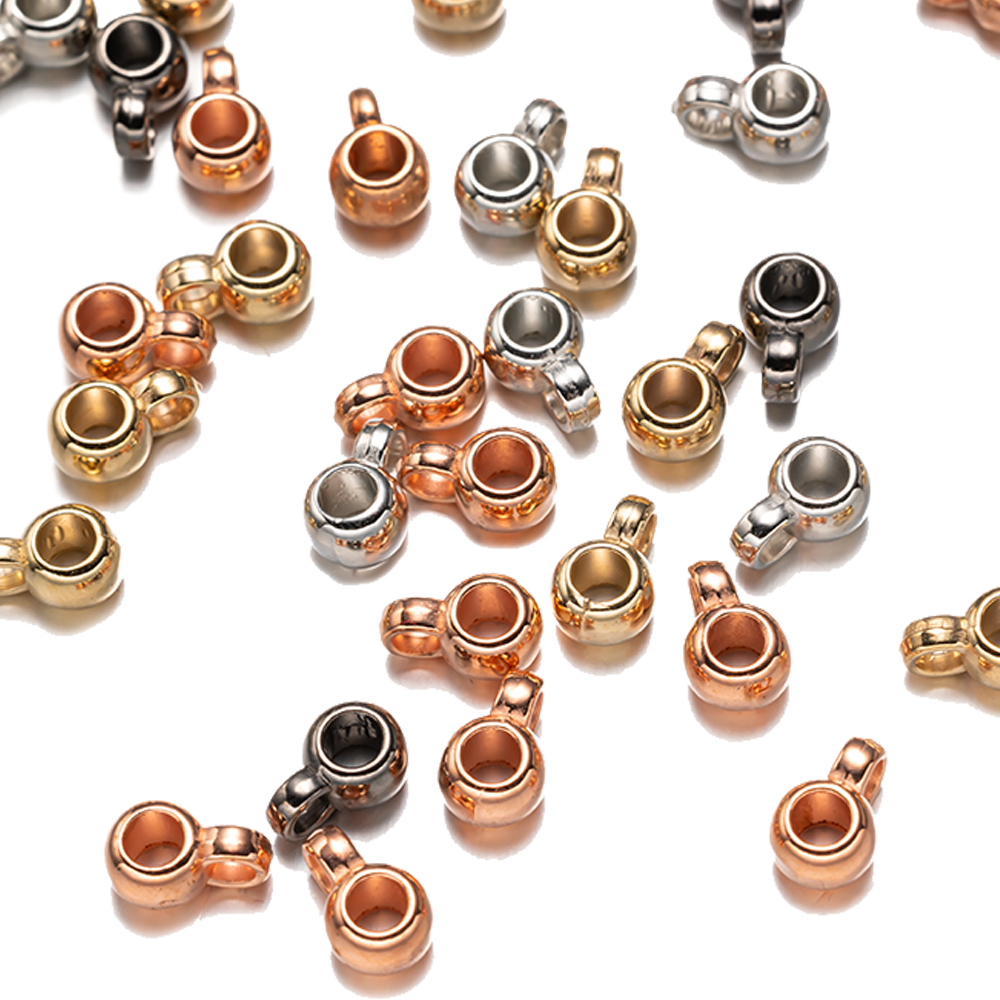100 Uds CCB cuentas espaciadoras colgantes cierres cuentas de fianza de Color dorado para pulsera DIY accesorios para hacer joyas agujero cuentas de 3mm