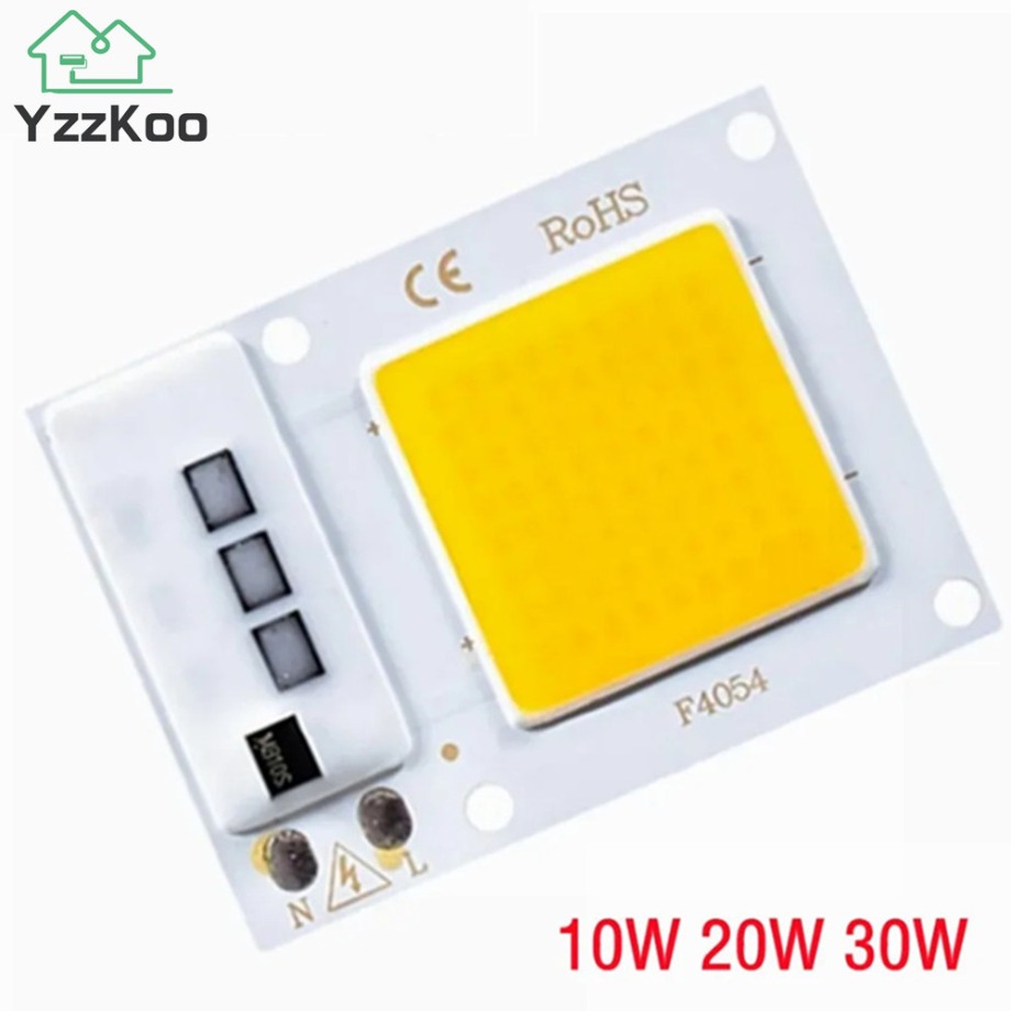 YzzKoo LED COB Chip 10W 20W 30W AC 220V IC inteligente sin controlador lámpara LED cuentas para reflector iluminación de matriz Diy