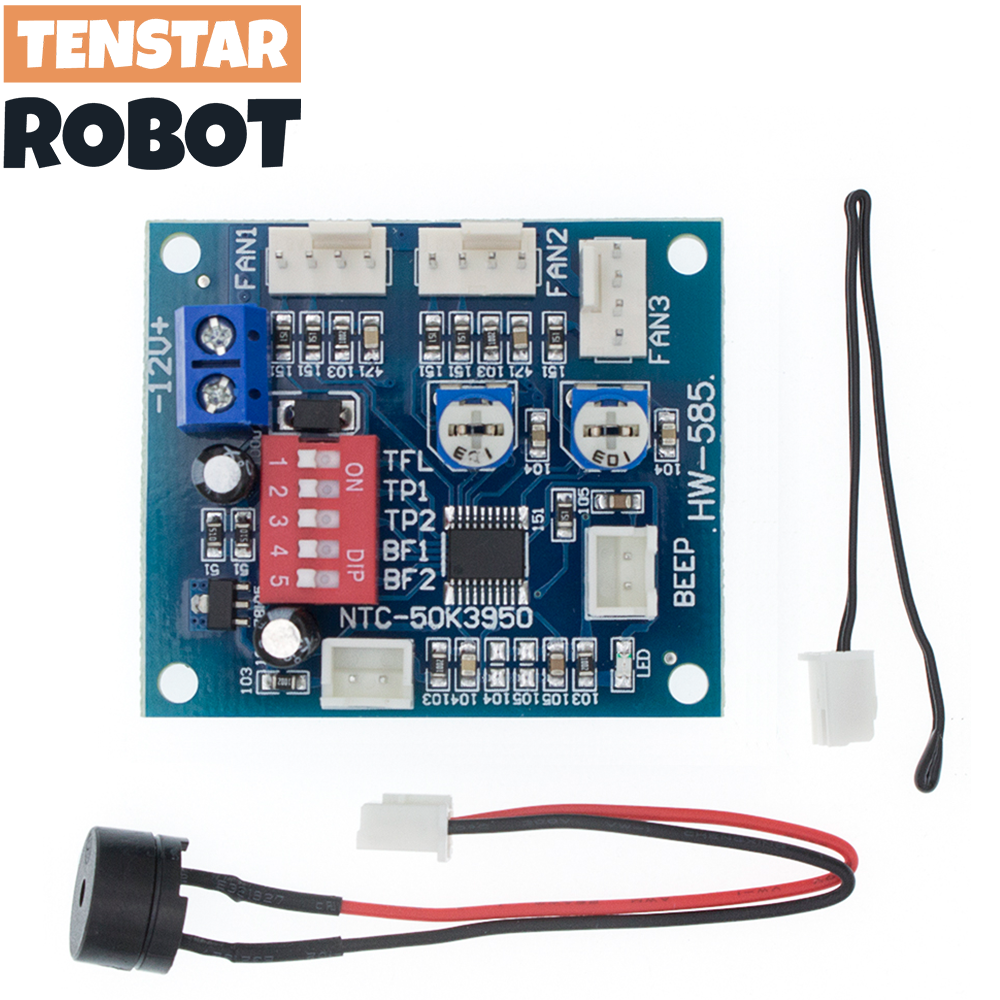 DC 12V 5A PWM PC CPU ventilador Control de temperatura placa controladora de velocidad controlador de velocidad sonda de temperatura Buzzle