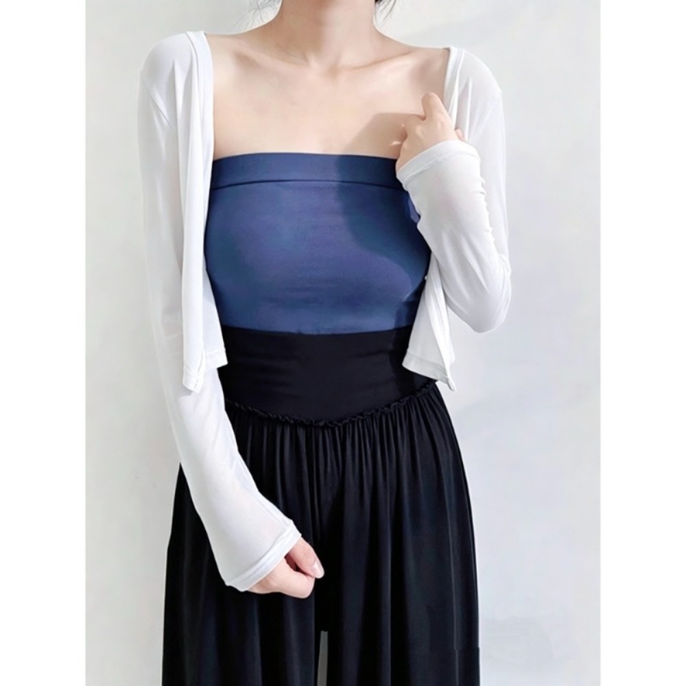 Sun Protection Knit Cardigan Women's Thin Coat Ice Silk Outerwear Cover-up Shawl Air Conditioning Shirt Summer Crop Top