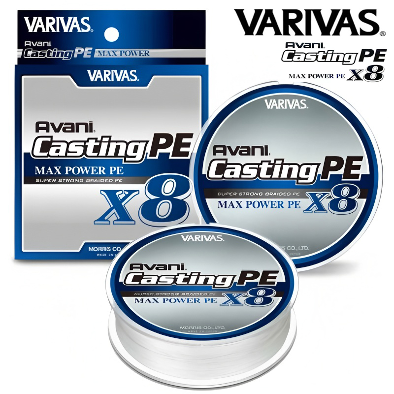 Плетеная леска Varivas Avani Casting PE Max Power X8 — длина: 300 м/330 ярдов, размер: 20–78 фунтов, японская 8-прядная плетеная леска из полиэтилена