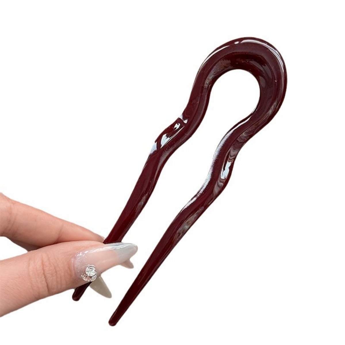 U-รูปส้อมผมแฟชั่นกระดองเต่า Acetate Hairpin เรขาคณิตออกแบบ Headwear ผม Sticks ผู้หญิงหญิง