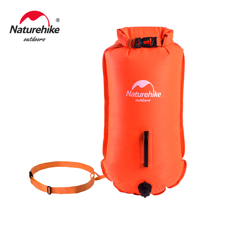 Naturehike Opblaasbare Zwemboei Waterdichte 28l Opslag Droge Tas Verstelbare Riem Flotatietas Dual Airbag Zwemmen Drijvende Vlotter