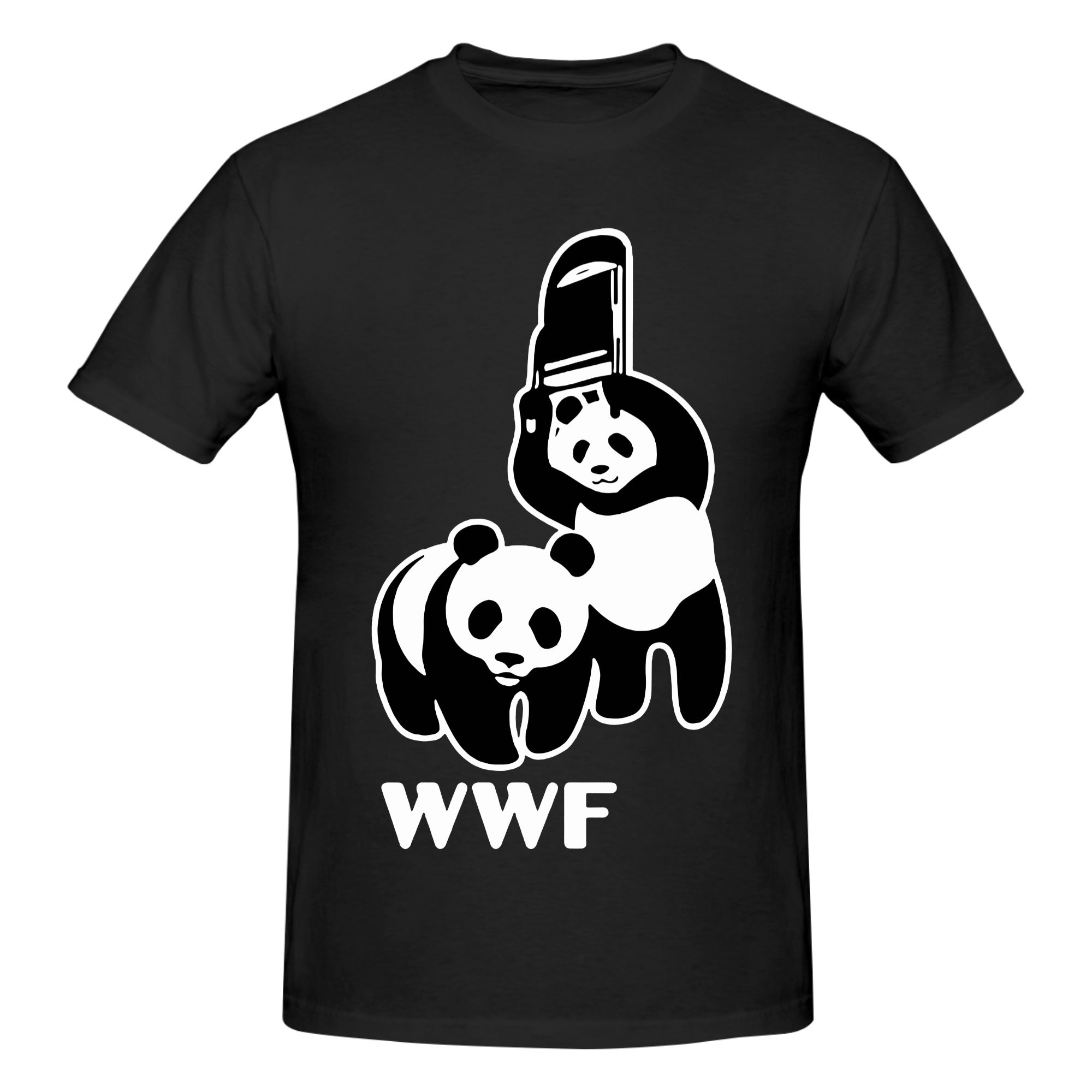 Maglietta WWF Wrestling Panda 100% cotone Maglietta da uomo Maglietta da uomo con scollo a O e manica corta S-6XL