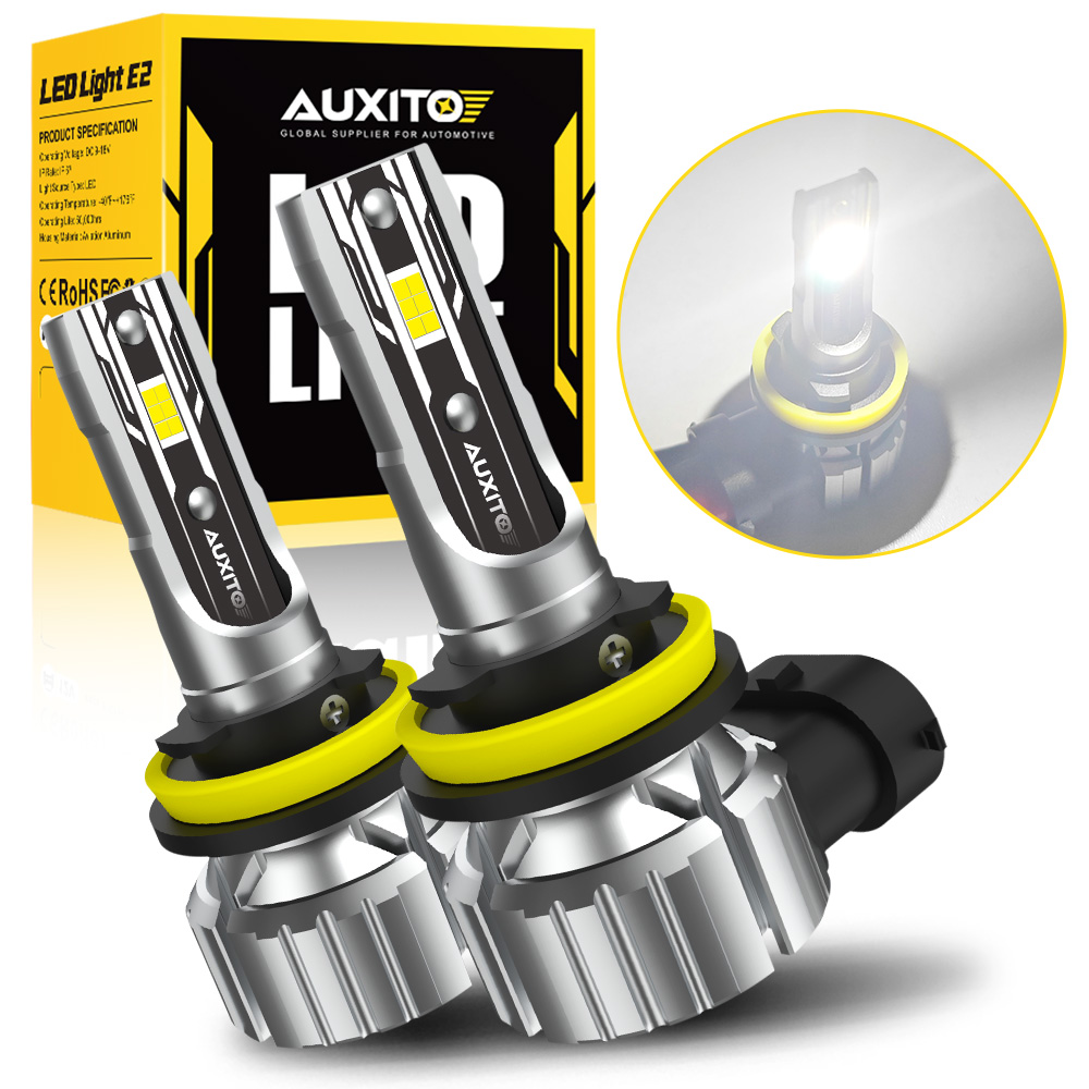 AUXITO 2szt H8 Żarówka LED H11 H9 9005 HB3 9006 HB4 Reflektor samochodowy Super jasna żarówka przeciwmgielna Reflektor bez wentylatora Lampa samochodowa