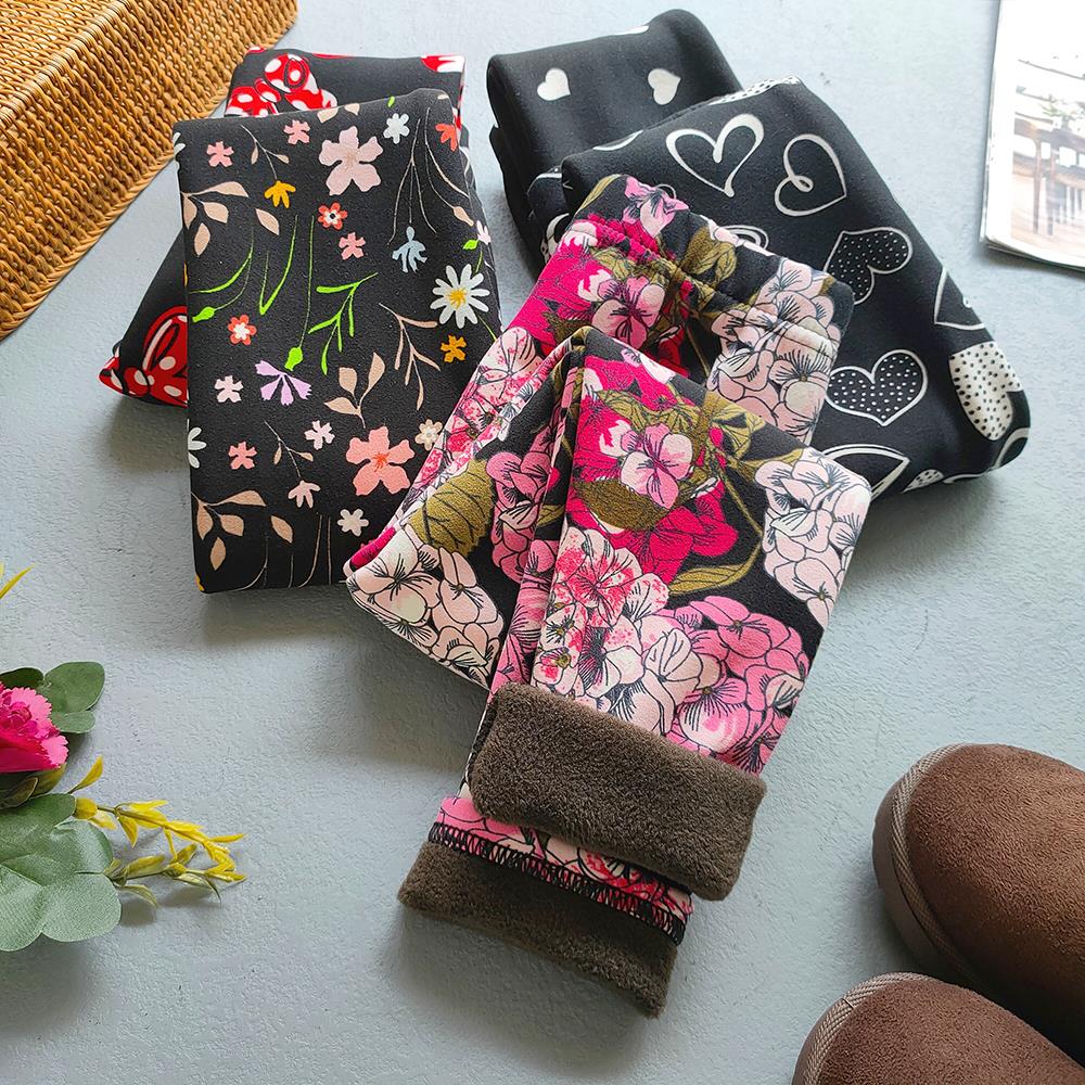 Automne hiver imprimer fleurs épais chaud enfants enfant en bas âge bébé filles Leggings pantalons pour enfants