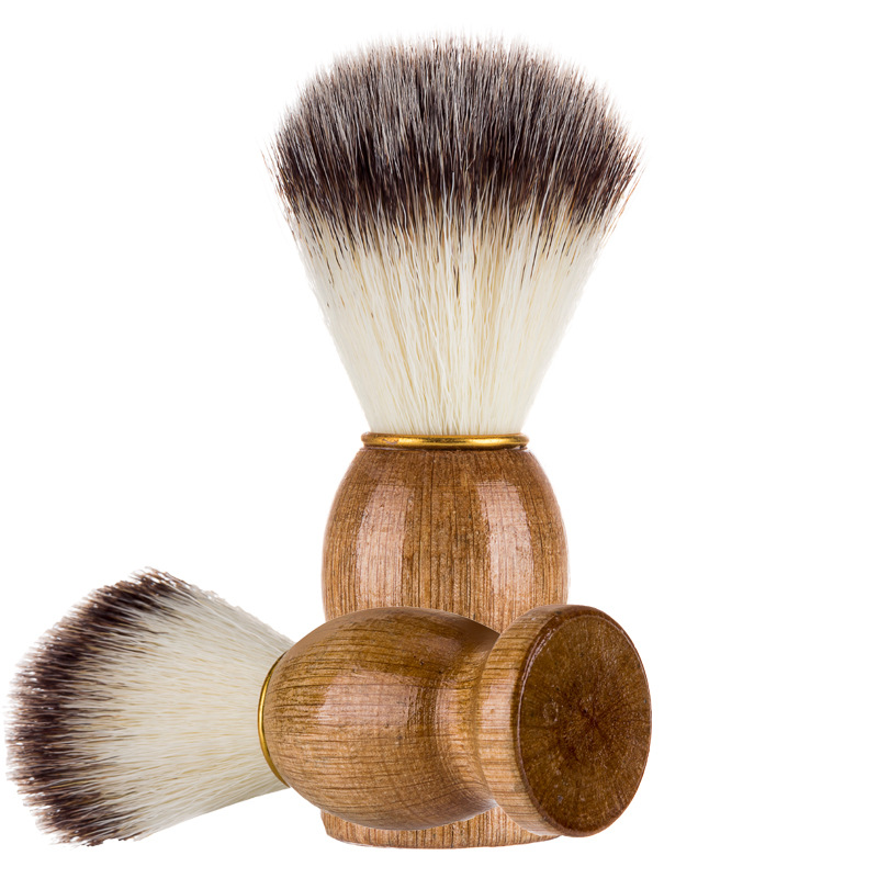 Cepillo de afeitar de pelo de tejón Natural para hombre, salón de barbería, aparato de limpieza de barba Facial, herramienta de afeitado, cepillo de afeitar con mango de madera
