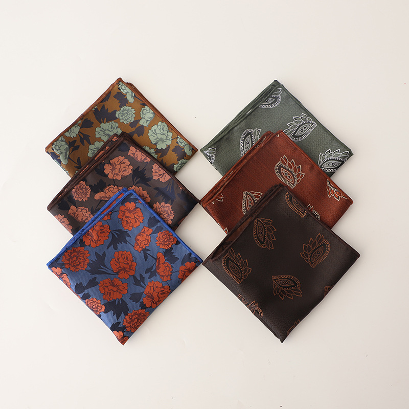 Jacquard พ็อกเก็ตสแควร์สําหรับผู้ชายผู้หญิงดอกไม้หน้าอกผ้าเช็ดตัว Hanky สุภาพบุรุษ Hankies ผู้ชายชุดผ้าเช็ดหน้าผ้าเช็ดตัวของขวัญ