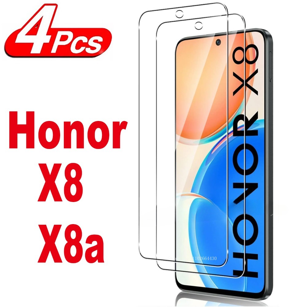 2/4 Uds Protector de pantalla de vidrio para Honor X8 X8a película de vidrio templado