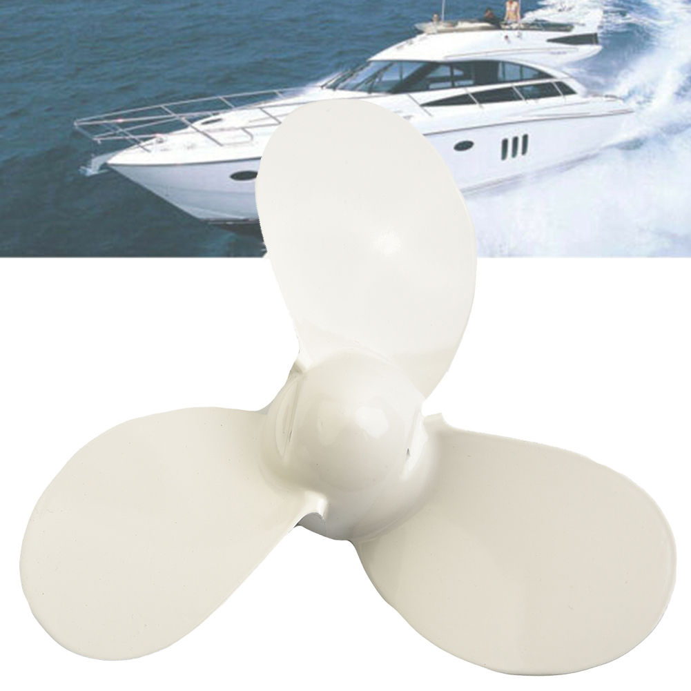 Metal Outboard Propeller With Three Leaves White Aluminum Alloy 7 1/4X5-A Outboard Engine Propeller Ship Spare Parts Propelleres