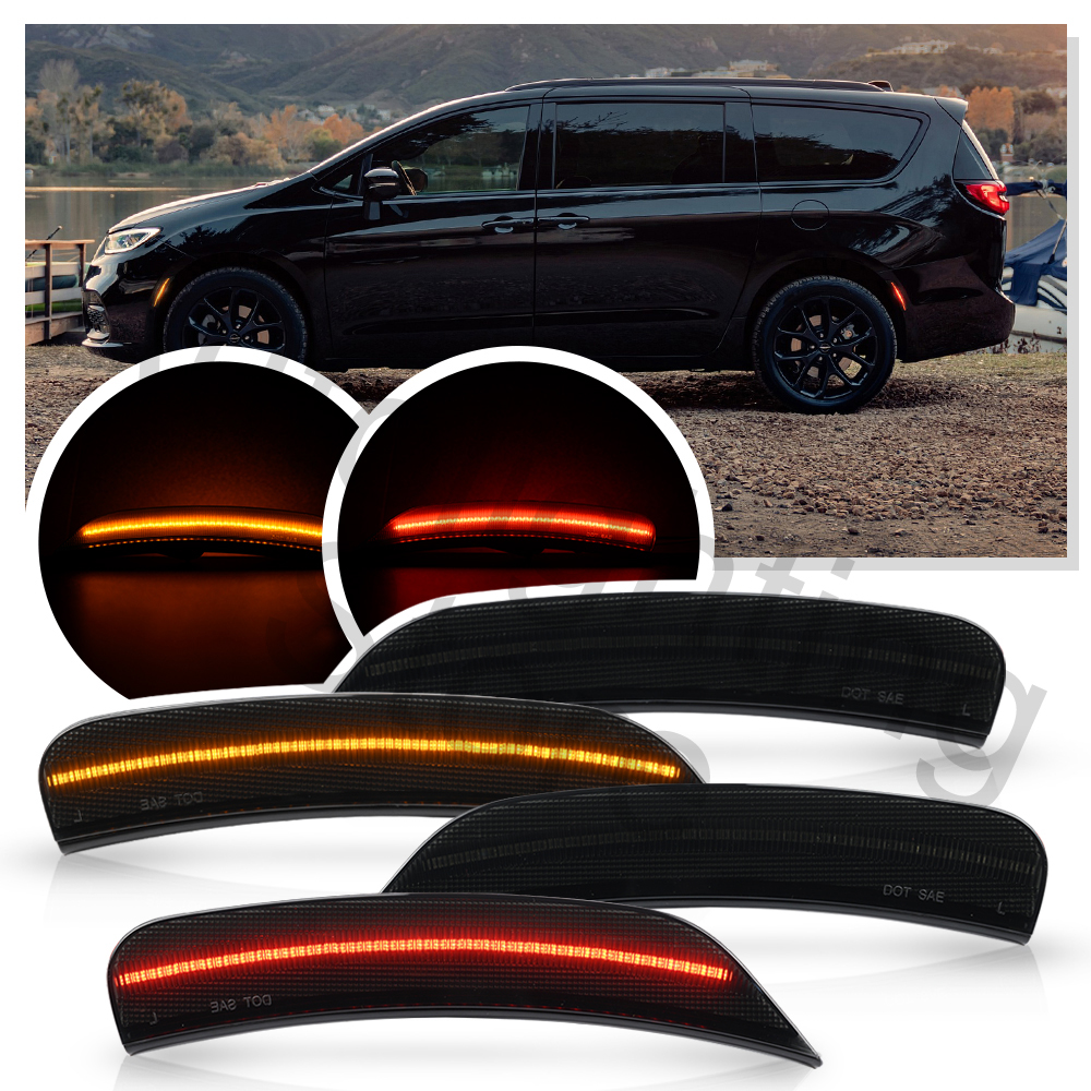 4PCS LED Front＆Rear Side Marker Light For Chrysler Voyager 20 21 Chrysler Pacifica Fender Blinker Signal Light Side Marker Lamp