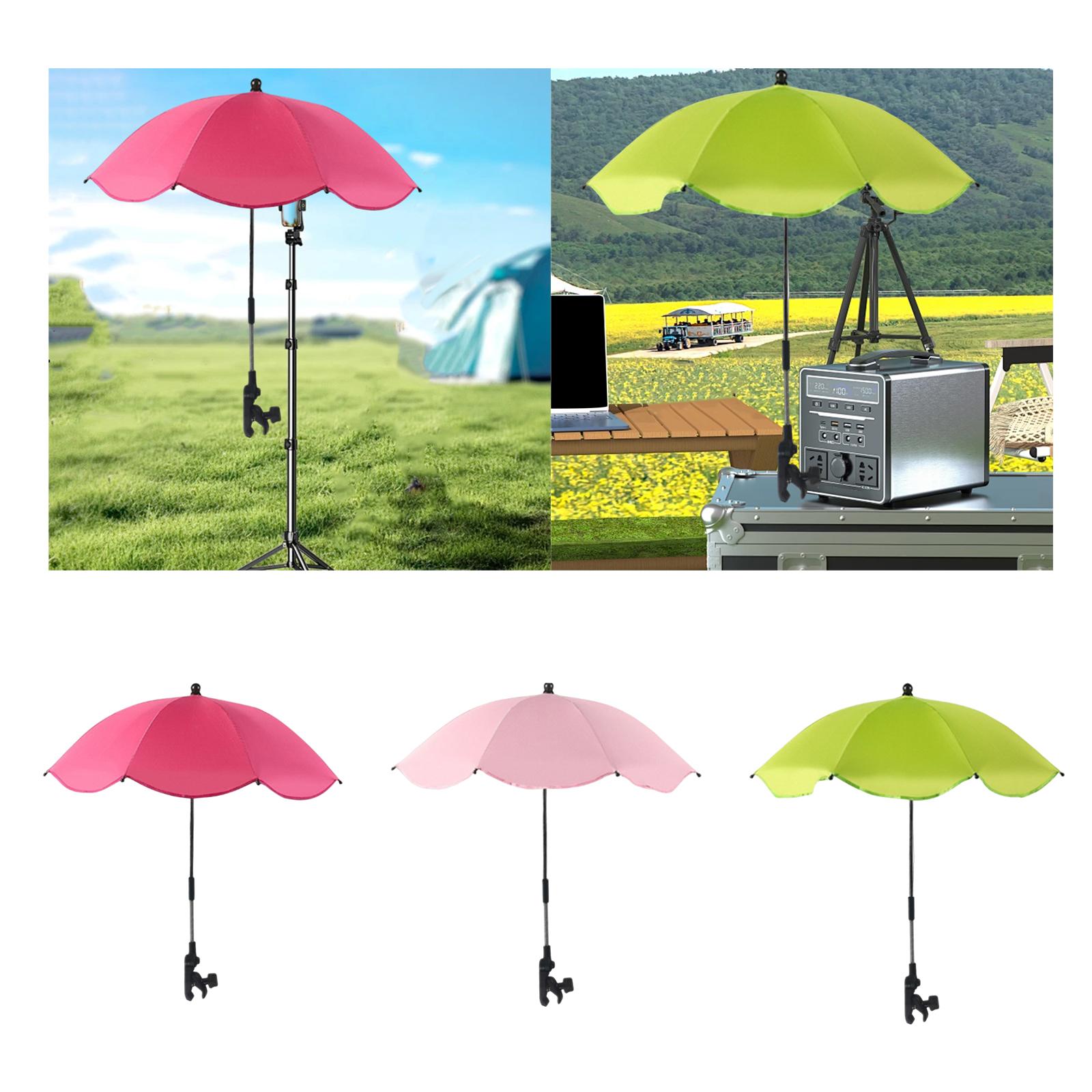 Clipe no guarda-chuva carrinho guarda-sol portátil planta sombra cadeira de praia guarda-chuva com braçadeira para pesca piquenique pátio quintal