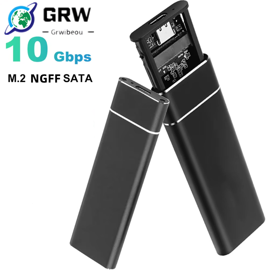 Корпус M2 SSD с одним протоколом M.2 NGFF SATA Внешний корпус M.2 — USB3.1 Тип C SSD-адаптер для PCIE NGFF SATA SSD Дисковая коробка