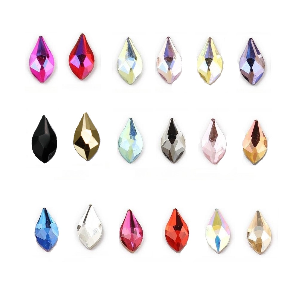 5*10mm em forma de pêra boutique ab cor fundo plano arte do prego strass cristal de vidro 3d decoração do prego múltiplas formas atacado