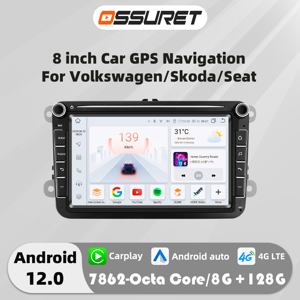 8"Android Auto Radio samochodowe Stereo dla Vw GOLF 5 POLO Sedan PASSAT B6 CC Radio TOURAN SCIROCCO CADDY Jetta Skoda Seat 4G multimedia