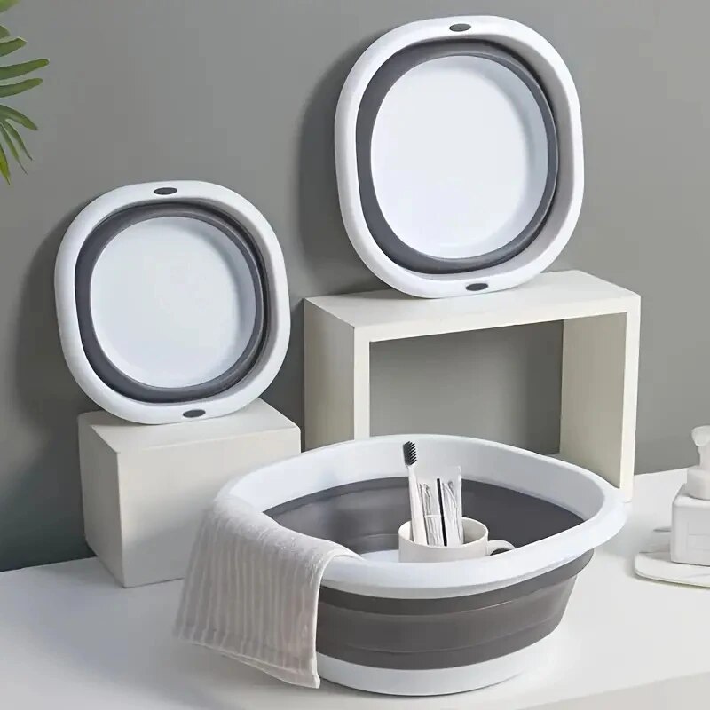 1pc Opvouwbare Voetenbad Wastafel Voor Inweken Voeten Verdikte PlasticEmmer Ultifunctionele Opvouwbare Voeten Soak Bad Opvouwbare Wasserij