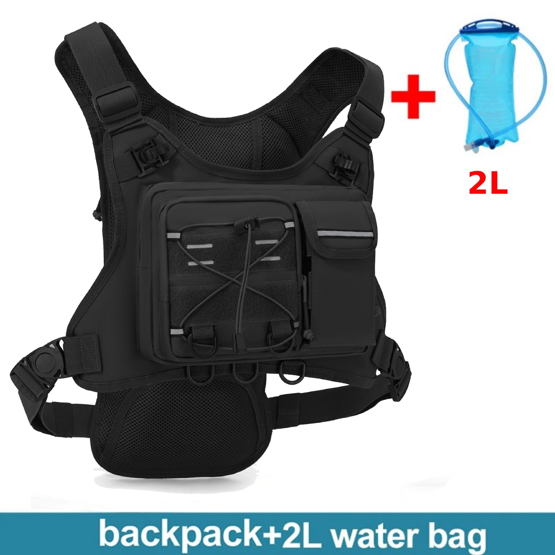 Gilet Tattico Multifunzionale da Uomo con Zaino Idratazione e Porta Attrezzi, Borsa da Corsa per Maratona, Ciclismo e Trekking