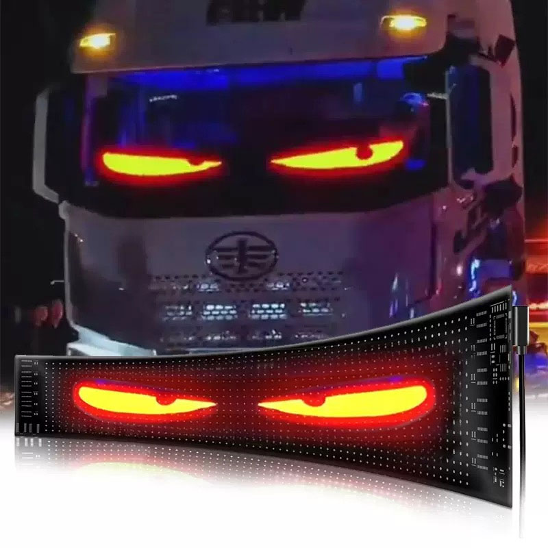 Грузовик Автомобиль Devil Eye Светодиодная пиксельная панель с дистанционным управлением Мягкое складное освещение Прокрутка для лобового стекла доски 12 В 24 В