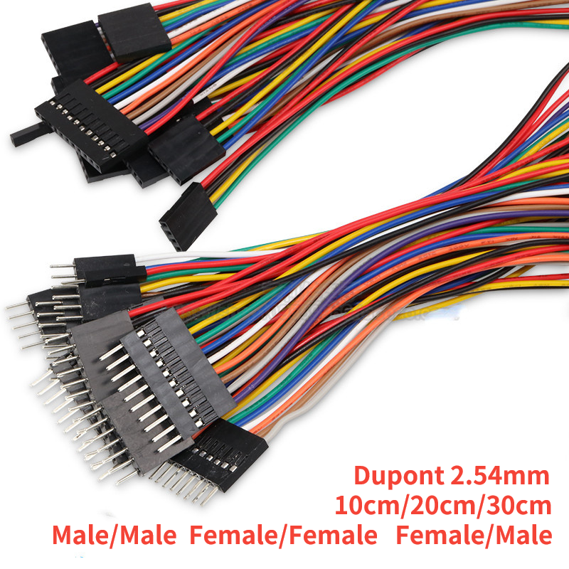 10 pièces 2.54MM ligne Dupont mâle femelle Double tête 1P 2P 3P 4P 5P 6P 7P 8P 9P 10 broches câble de raccordement Dupont pour PCB