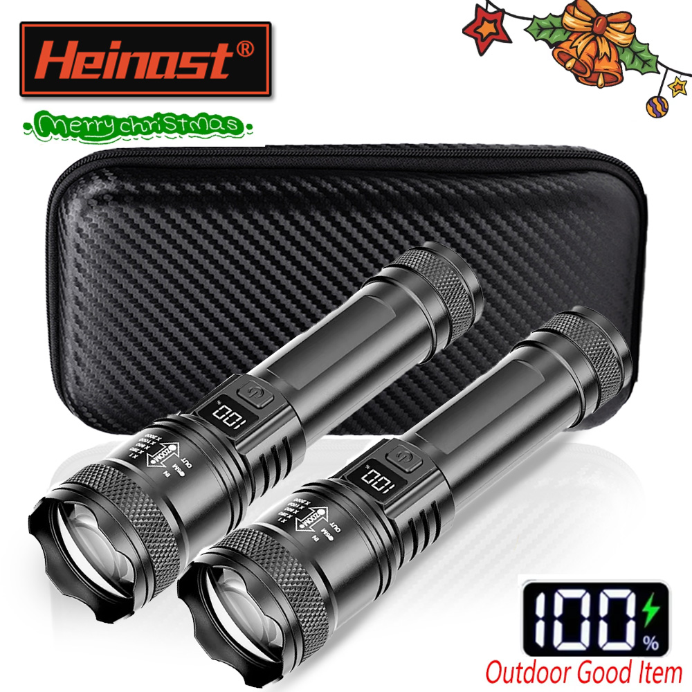 Wiederaufladbare Taschenlampen, leistungsstarke taktische LED-Taschenlampe, superhelle Hand-Jagd-Taschenlampe für Notfall, Wandern, Fische