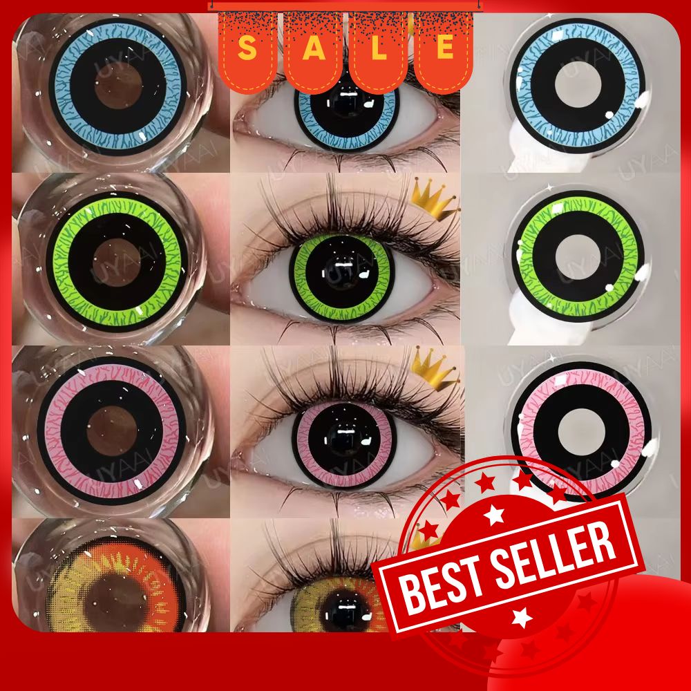 UYAAI【1 * lentes de contacto + 1 * pinzas + 1 * estuche para lentillas】Lentes de ojos de Anime Cosplay Serie Nebulos Maquillaje Lentes de contacto de belleza Cosméticos