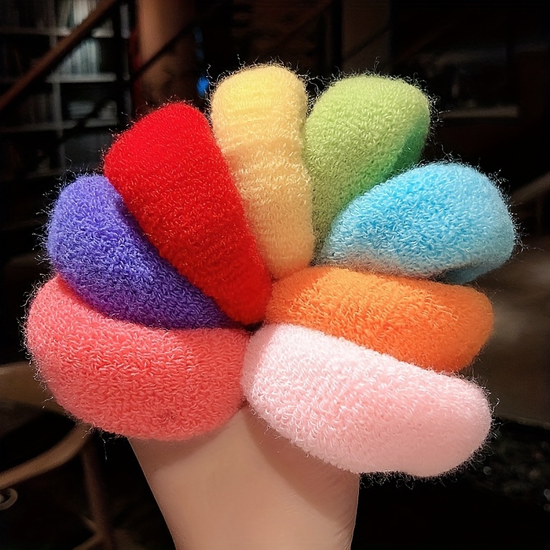 12pçs laços de cabelo de cor doce, algodão elástico, corda de cabeça, suporte de rabo de cavalo, faixa grossa sem costura, acessórios de cabelo para mulheres