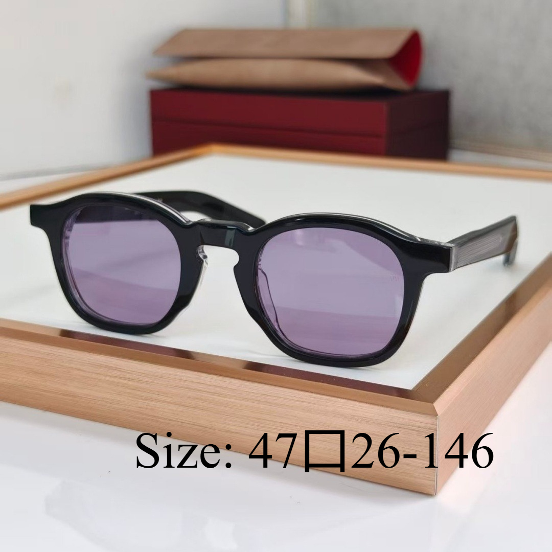 ZEPHIRIN47 Kacamata Hitam Oval Unisex Buatan Tangan dari Asetat UV400 Desainer Kacamata Fashion Outdoor