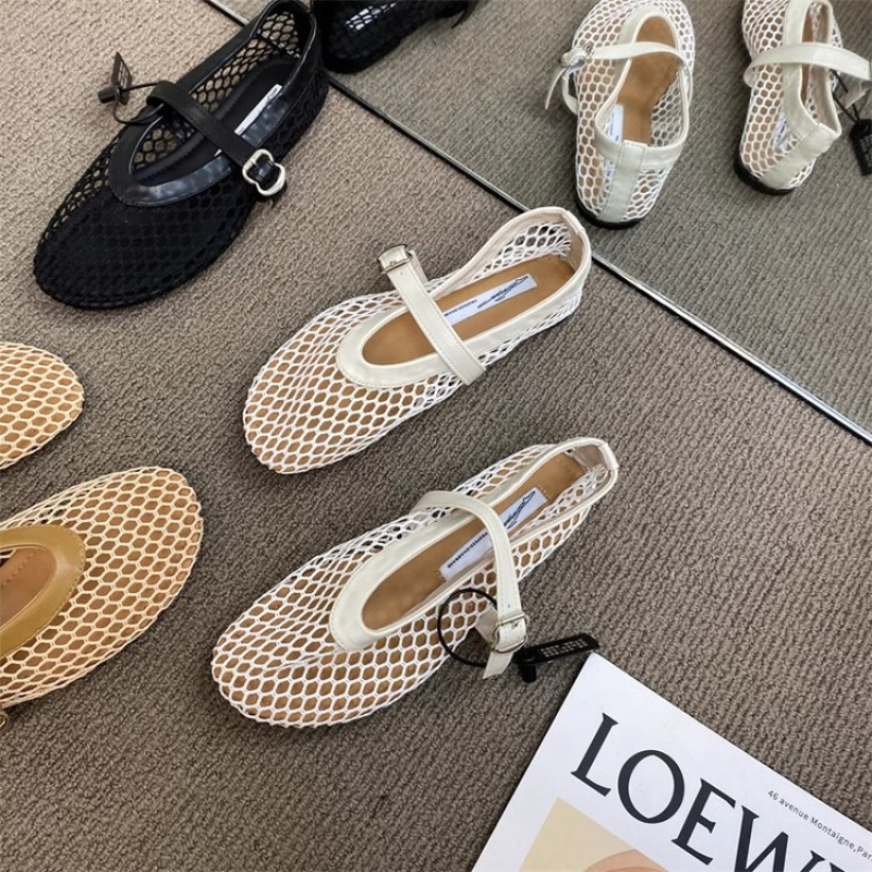 2026 Neue Hohle Netz-Ballerinas für Damen – Lässige, modische, vielseitige, atmungsaktive Fischernetz-Sandalen