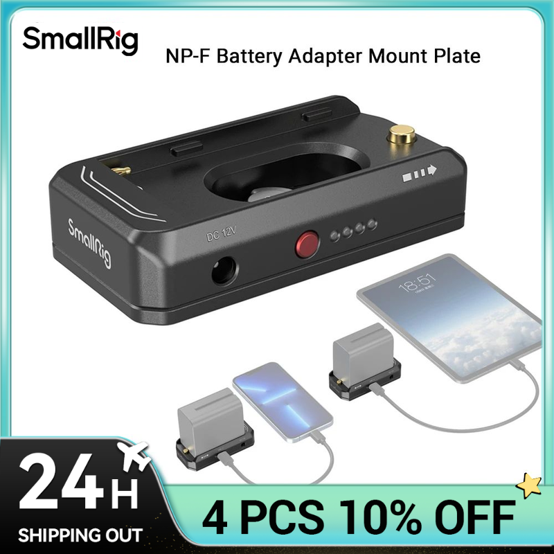 SmallRig NP-F batterie adaptateur avancé plaque de montage DC 7.4V 12V double sortie USB-C Interface entrée bidirectionnelle sortie 36W 3168B