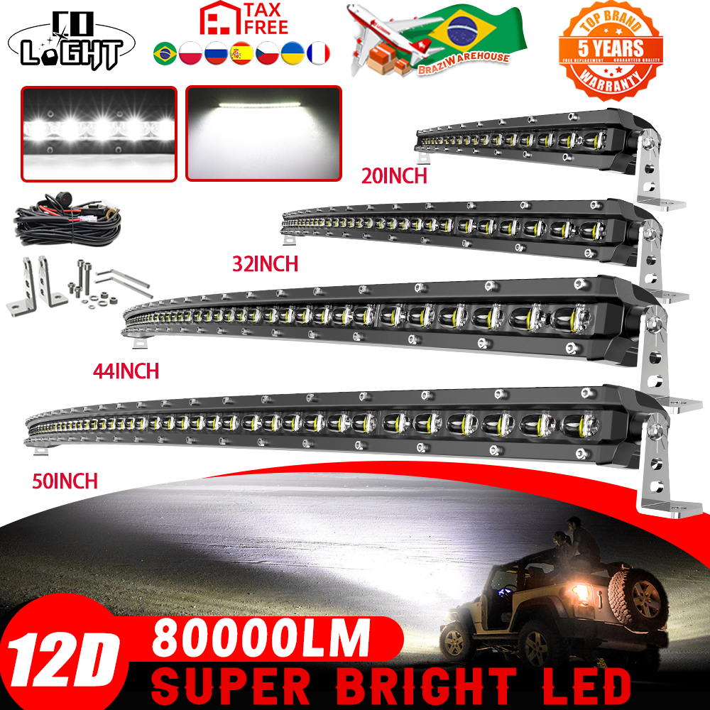 CO-LICHT gebogene 50" 80000LM LED-Lichtleiste Spot/Flut Offroad LED-Leiste Combo LED-Arbeitslichtleiste für LKW SUV ATV 4x4 4WD 12V 24V