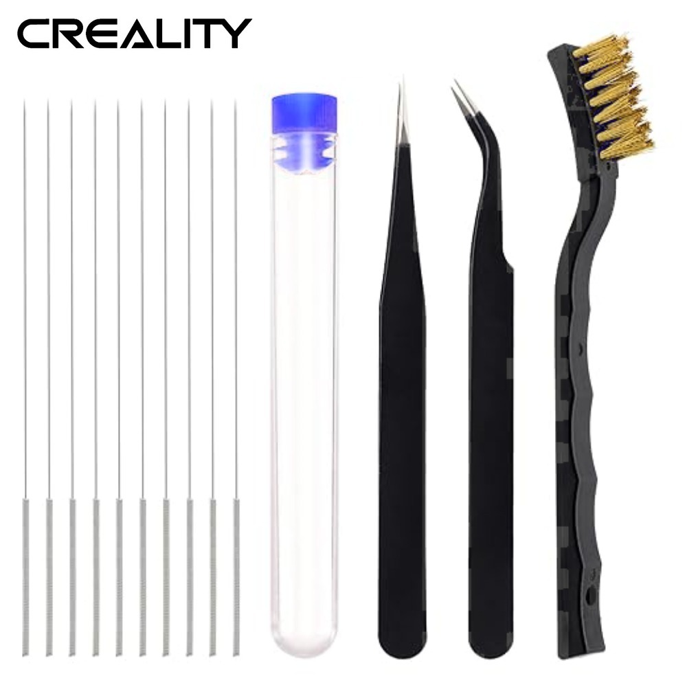 3d Printer Mondstuk Reinigingsset 3d Print Nozzle Cleaner Tools 0.4Mm Reinigingsnaalden En Pincet Met Koperdraadborstel