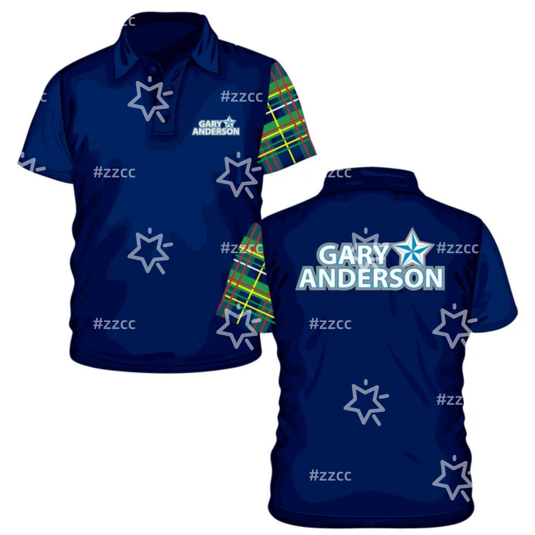 2026 Gary Anderson Replica Jersey Dart Zipper Polo Shirt Sports Dry Quickly Men's T-Shirt Children's Clothing Tee Woman