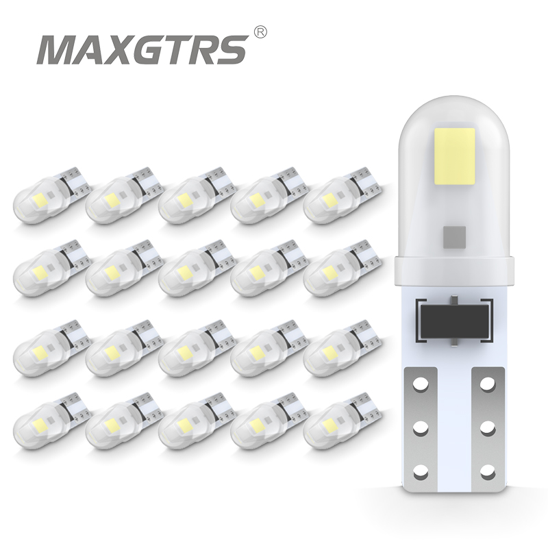 20PCS T5 74 W1.2W W3W Super Terang LED Bulbs Auto Baji Dashboard Gauge Lampu Mobil Indikator Peringatan Instrumen Cluster cahaya