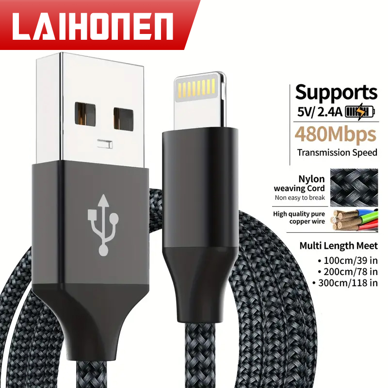 1pc for iPhoneMFi Certified charging cablet 10ft lightning cable  for iPhone 14 13 12 mini Pro Max SE 11 Xs Max XR for iPad Pro