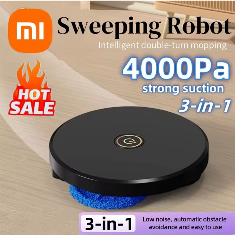 Xiaomi 3-in-1 スマート掃除ロボットダブルターンサイレント掃除機スイープモップブラシ多機能 4000Pa ホームモップマシン