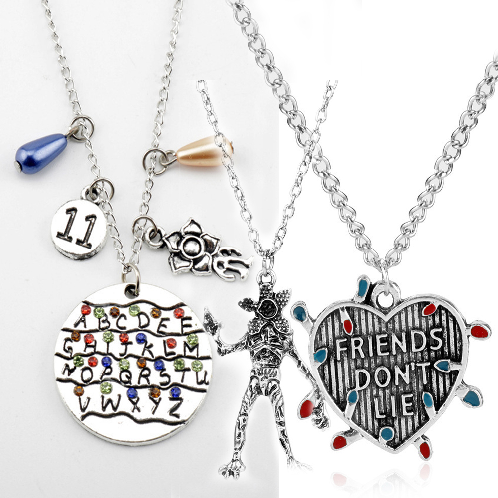 Colar Choker com Pingente de Estrela e Lâmpada da Série de TV 'Friends Don't Lie', com Berloques Esmaltados, Joia de Moda