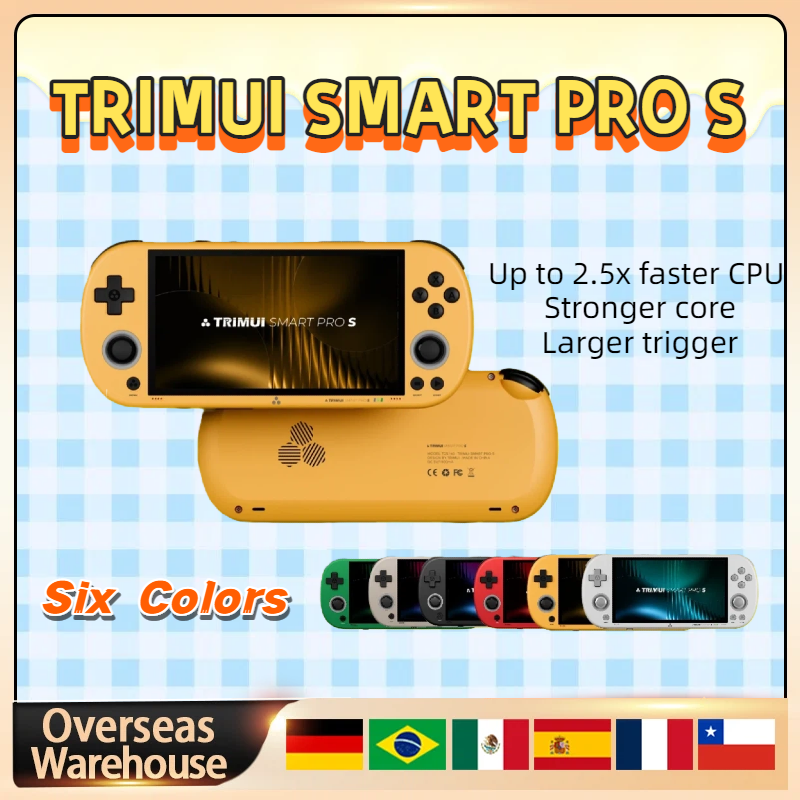 Trimui Smart Pro S Retro Przenośna Konsola do Gier 4.96'' Ekran IPS System Linux Joystick Oświetlenie RGB Gry Wideo Smartpros Prezenty