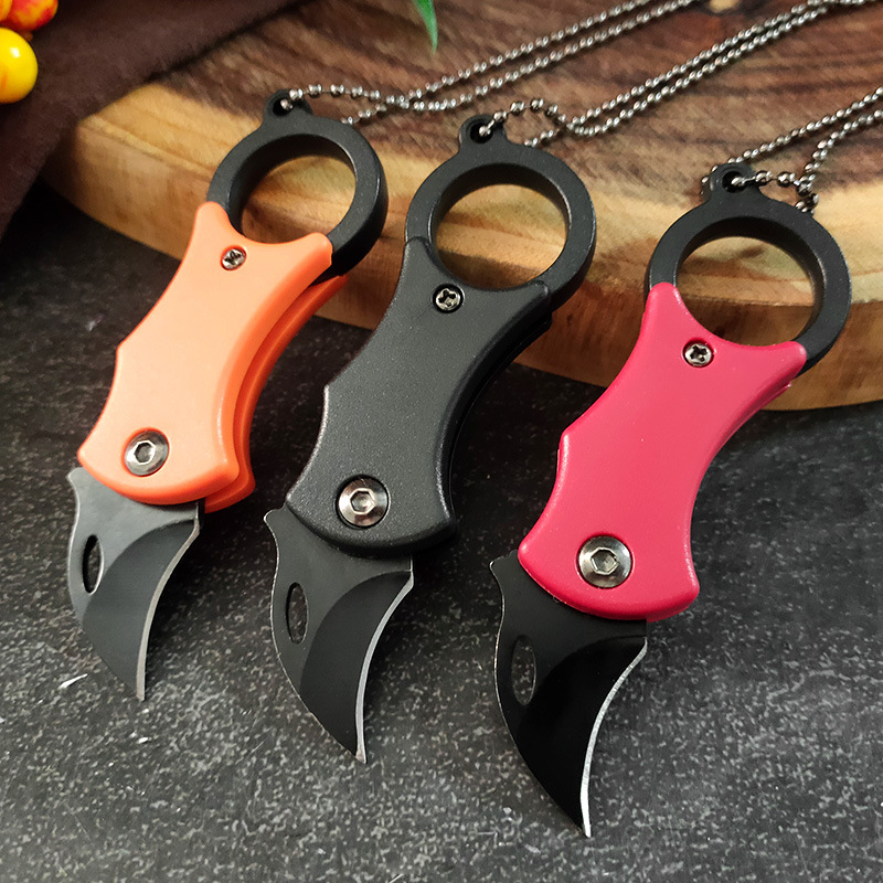 ใหม่ Mini พวงกุญแจมีดสแตนเลส Camping ขนาดเล็ก Mini แบบพกพามีด Peeler ใบมีด Multi EDC เครื่องมือโซ่