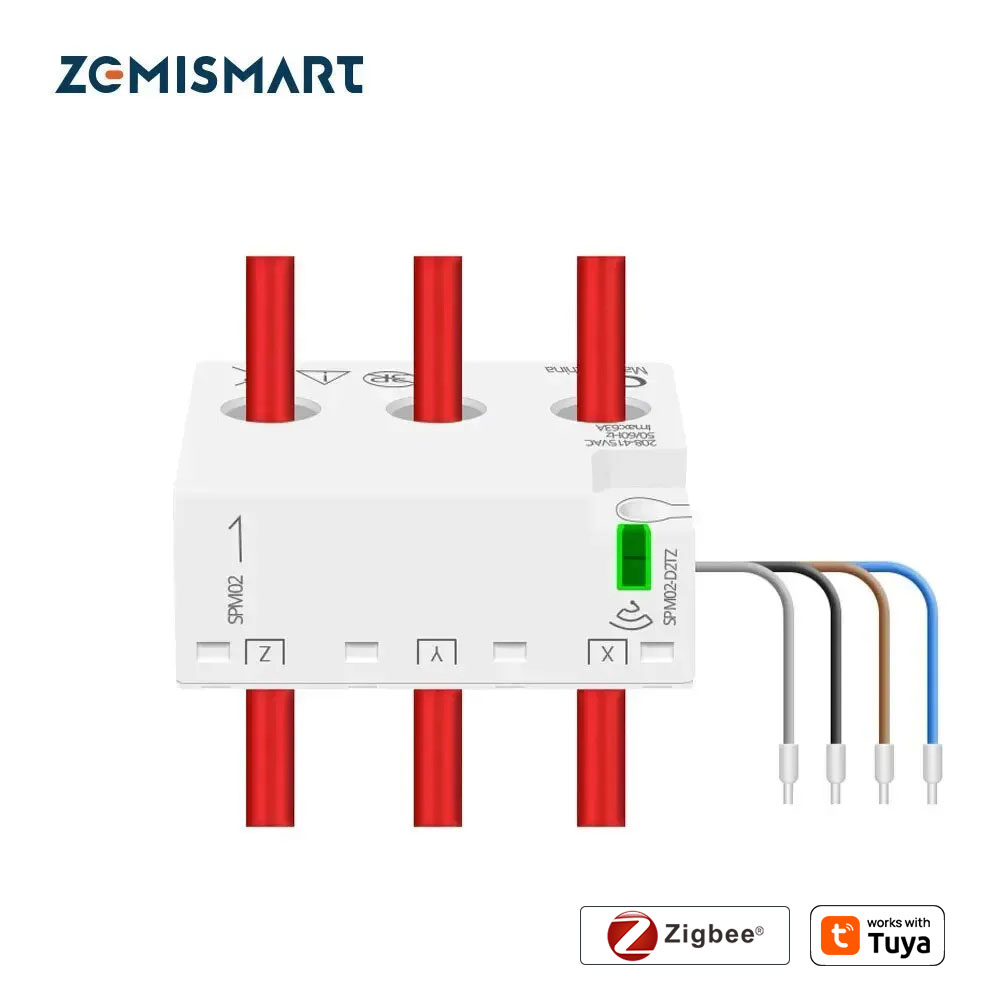 Zemismart-エネルギー計,3相,4線,電力監視センサー,zigbee2mqtt,家庭用アシスタント,208v,415v