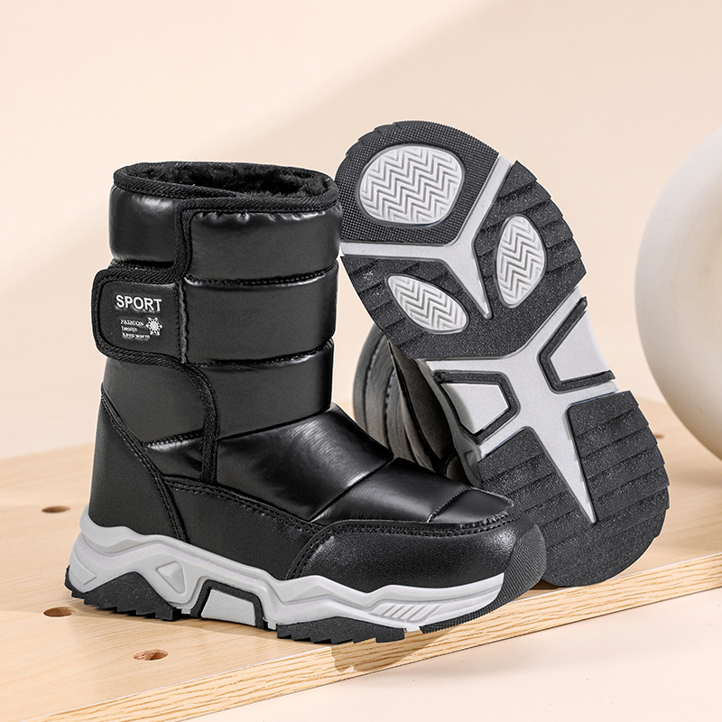 Botas de algodón para niños de invierno, botas de nieve cálidas y aisladas, botas de exterior antideslizantes y duraderas