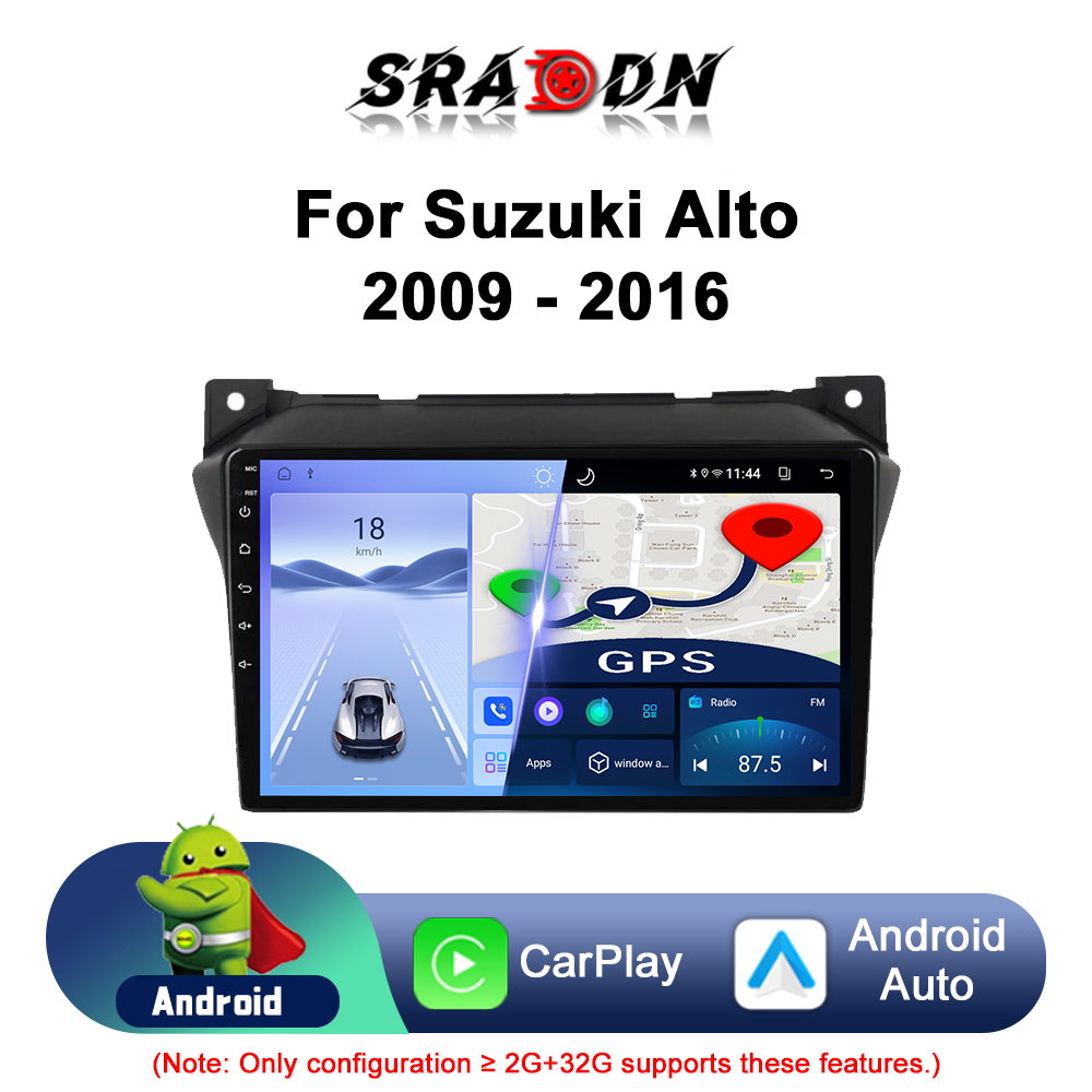 สำหรับ Suzuki Alto 2009 2010 2011 2012 2013 2014 2015 2016 วิทยุรถยนต์ Android เครื่องเล่นวิดีโอมัลติมีเดียรถยนต์ ระบบนำทาง GPS Carplay หน้าจอสัมผัสสเตอริโอรถยนต์
